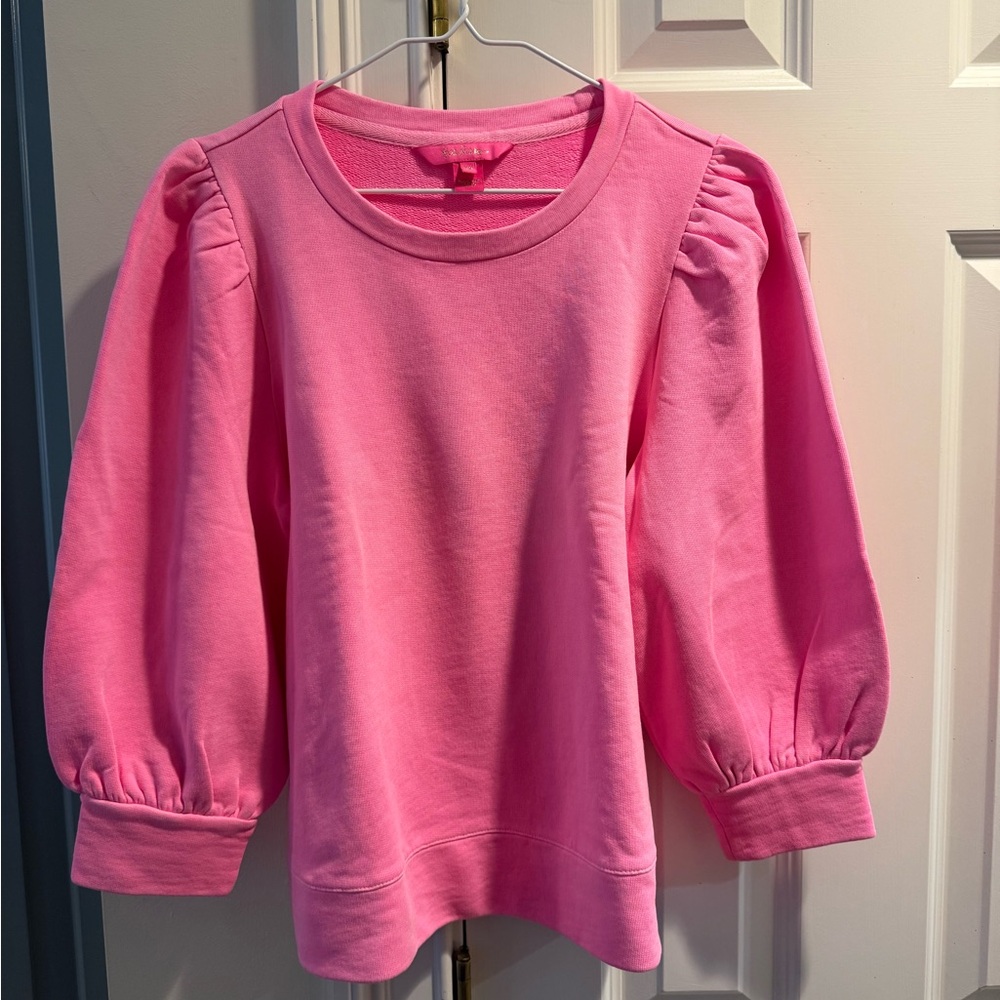 Lilly Pulitzer Vibrant Pink Puff Sleeve Sweatshirt